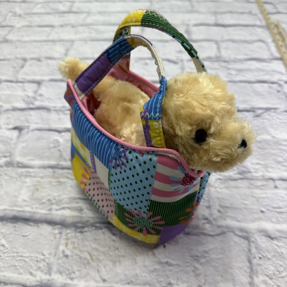 Sassy Pet Saks Douglas Patchwork Dog Carrier Plush Toy Multi-Color Floral Bag